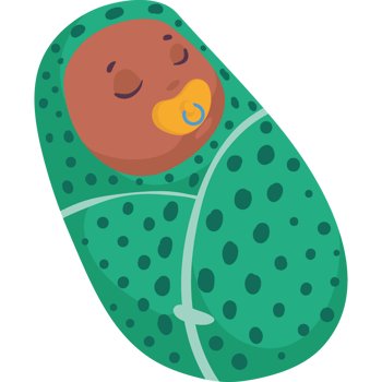 afro little baby sleeping png