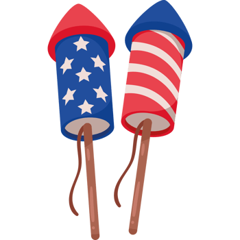 usa flag in fireworks rockets png