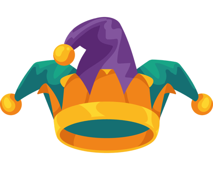 green and purple joker hat png