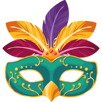 mardi gras mask with feathers png