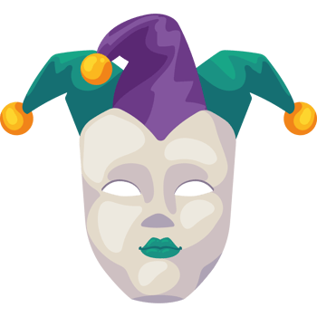 white mardi gras mask png