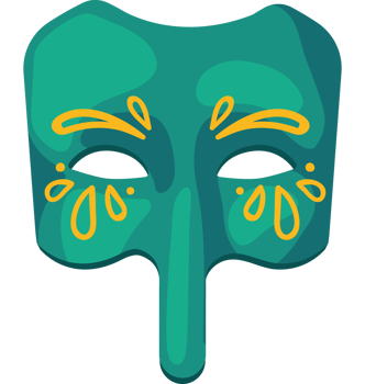 green mardi gras mask png