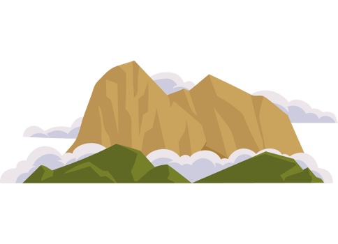 arid mountain with clouds png