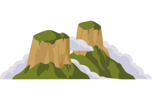 mountains with cliff and clouds png