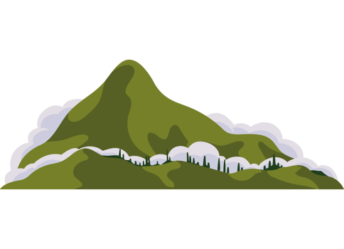green big mountain and clouds png