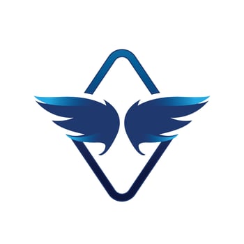 Abstract handshake, wings vector logo . Delivery, business, cargo, success, money, deal, contract, team, cooperation symbol icon. Corporate financial sign.