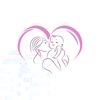 mothers love. moms and baby logo designs icon vector