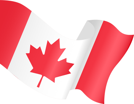Canada flag wave isolated on png or transparent background