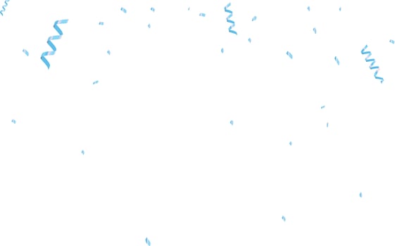 blue confetti for the party , Present, decoration, birthday, confetti icon. Vector drawing.