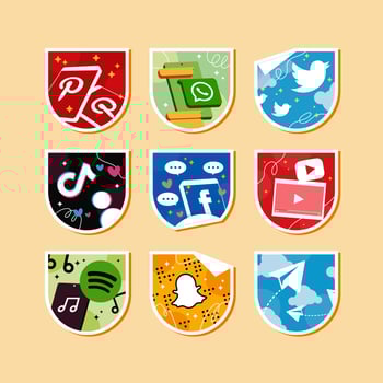 Social Media Logo in Sticker vector