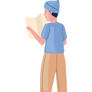 male traveler with map png