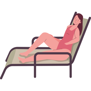 woman wearing swimsuit in beach chair png