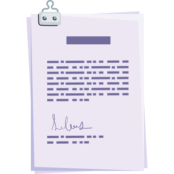 signed contract with clip png