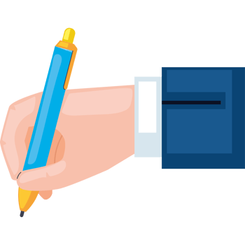hand writing with blue pen png