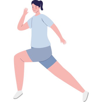 young athletic woman running png