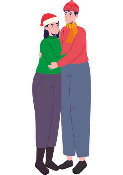 lovers couple celebrating christmas png