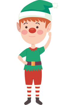 cute male elf saludating png