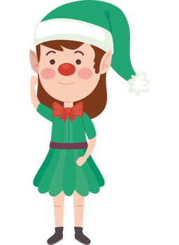 cute female elf saludating png