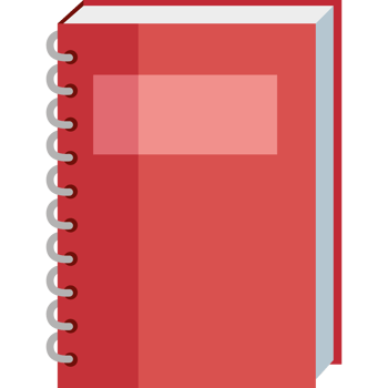 red note book library png