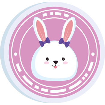 cute rabbit in stamp png