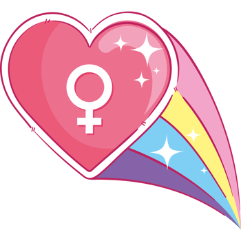 female gender symbol in heart png