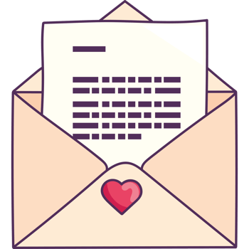 envelope open with heart png