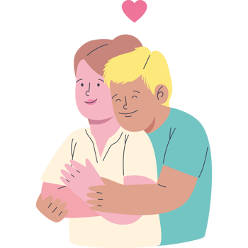 lovers couple with heart png
