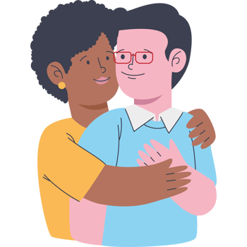 interracial lovers couple hugging png
