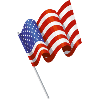 usa flag waving in pole png