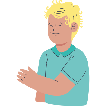 young blond man saludating png