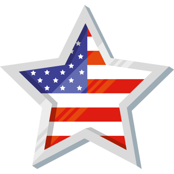 usa flag in star png