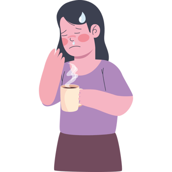 woman sick with drink hot png