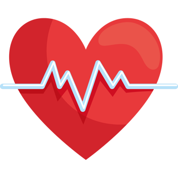 heart cardio with heartbeat png