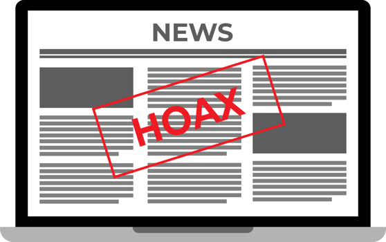 laptop with hoax news screen display png