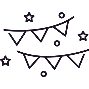 garlands and stars line png