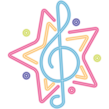 music note in star neon png