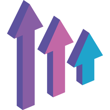 statistics arrows up infographic png