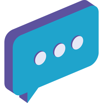 blue speech bubble isometric png