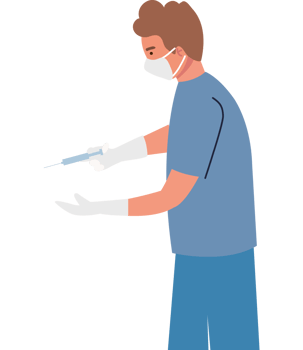 doctor standing with injection png