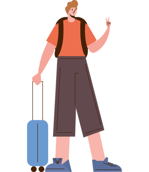 traveler man with suitcase png