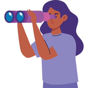 young woman with binoculars png