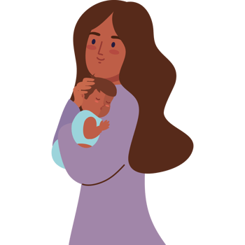 afro mother hugging baby png