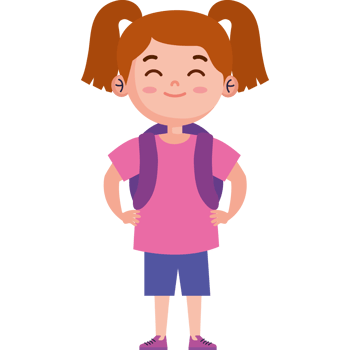 happy little student girl png