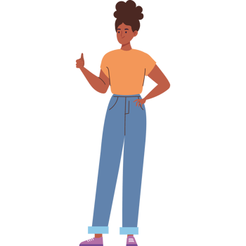young afro woman png