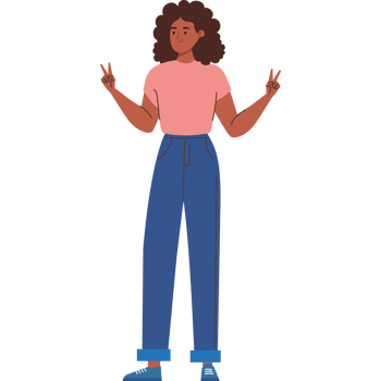 young afro happy woman png