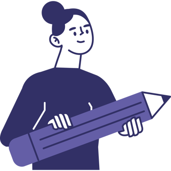 woman with pencil supply png
