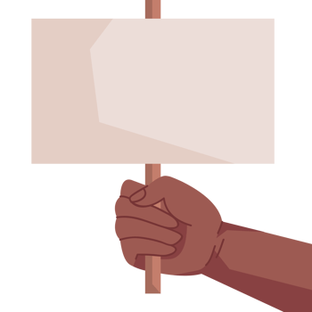 hand lifting banner protest png