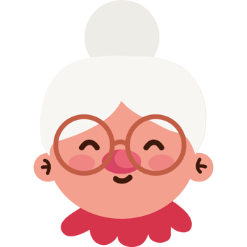 cute grandmother head character png