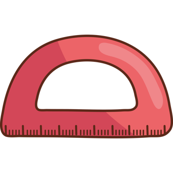 red protractor school supply png