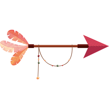 arrow with feathers boho style png